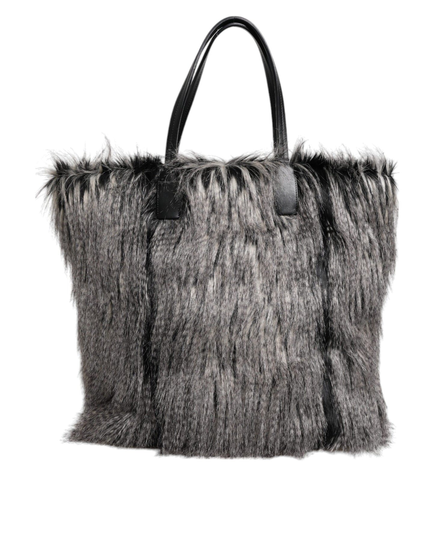 D&G Sac fourre-tout surdimensionné en fausse fourrure noire
