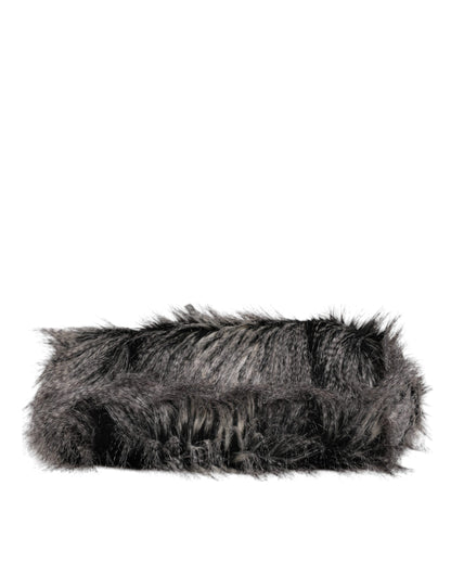 D&G Sac fourre-tout surdimensionné en fausse fourrure noire
