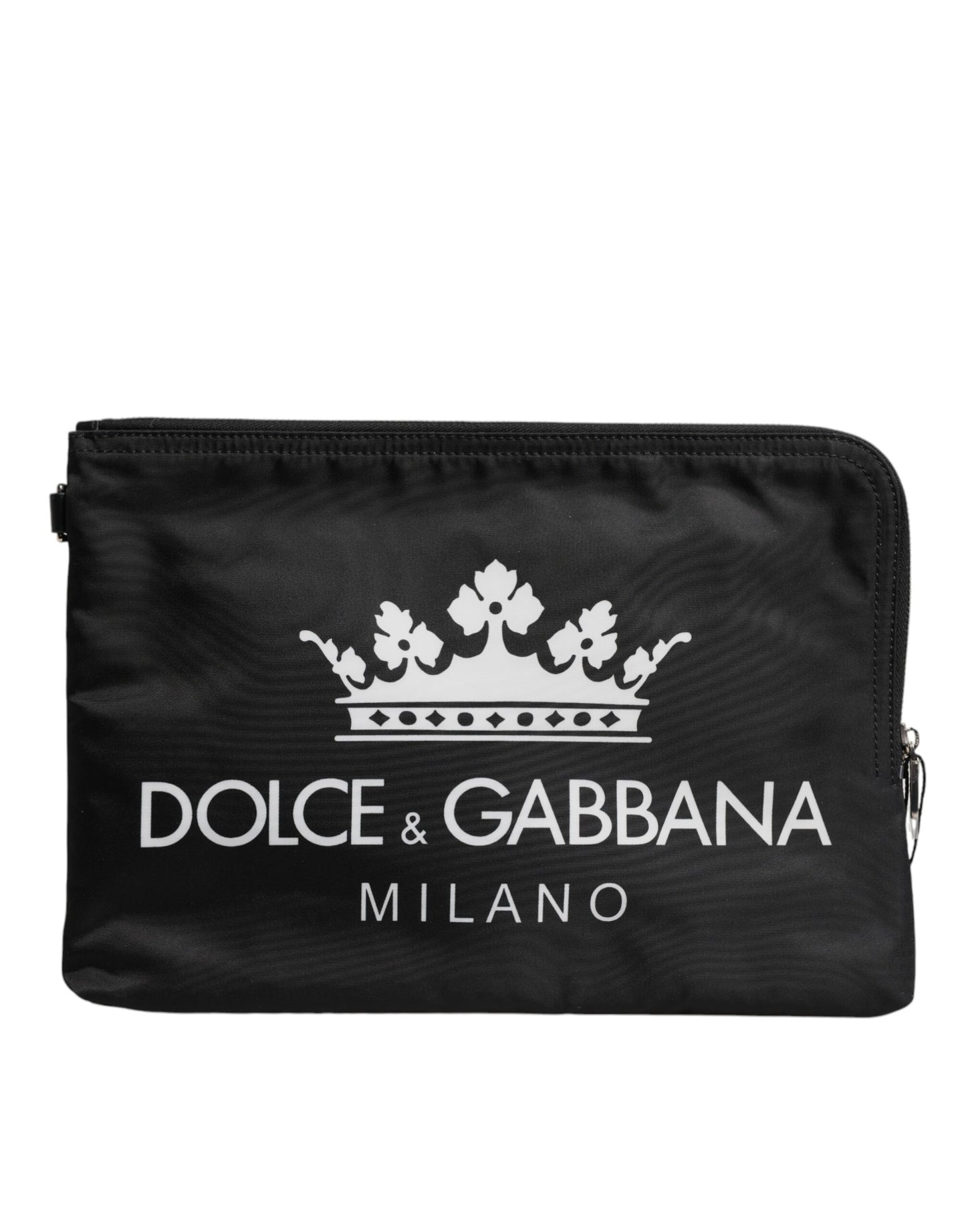 Black DG Milano Print Nylon Pouch Clutch Bag