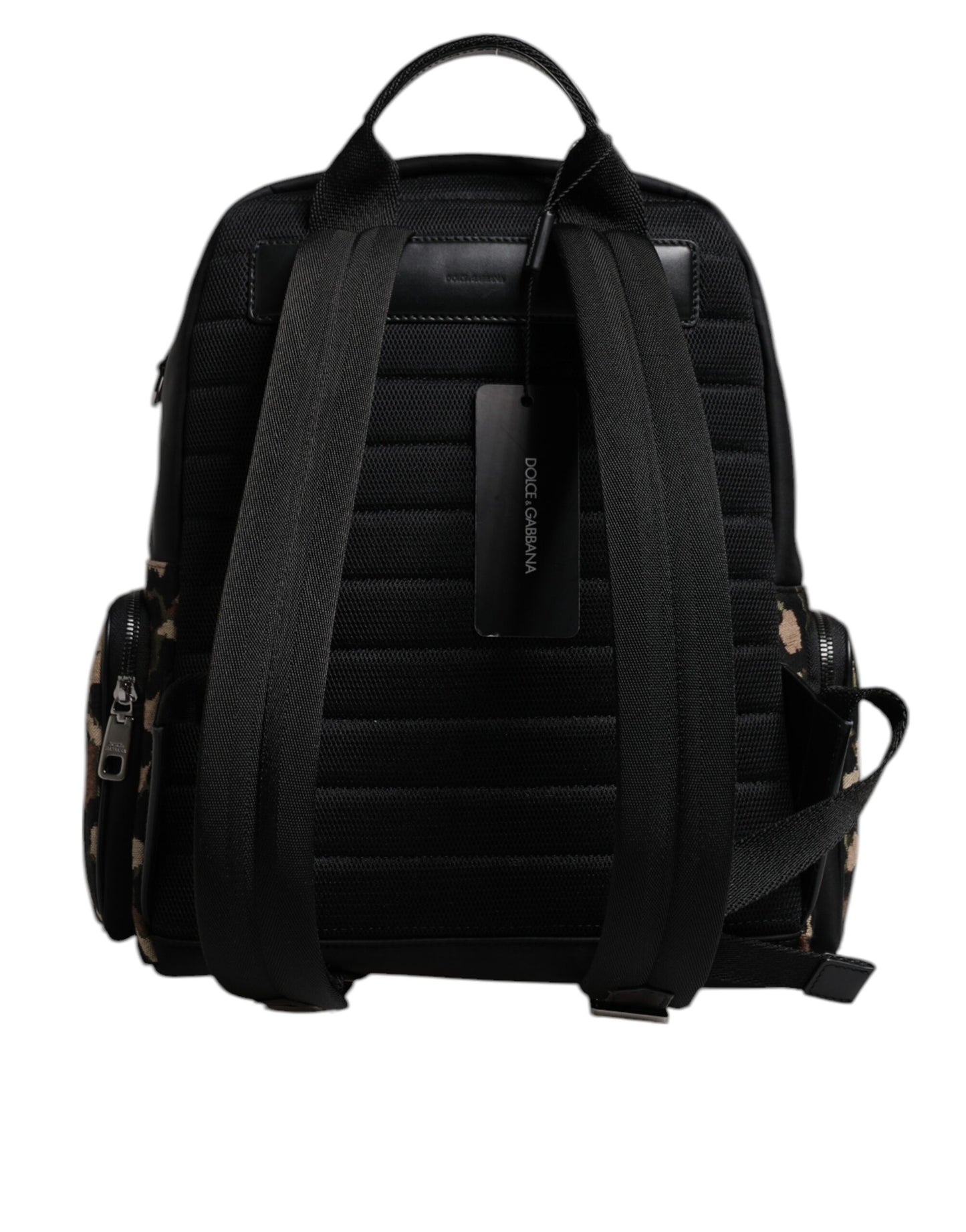 Multicolor Leopard Print DG Logo Plaque Men Backpack Bag