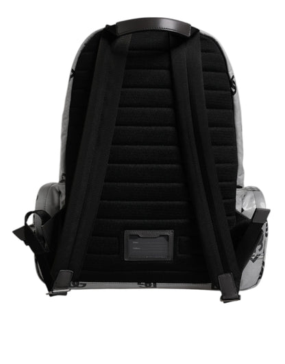 Polyester Gray Black DG Logo Plaque Backpack Bag