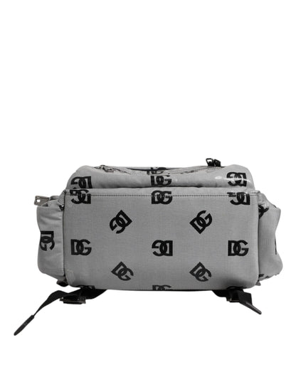 Polyester Gray Black DG Logo Plaque Backpack Bag