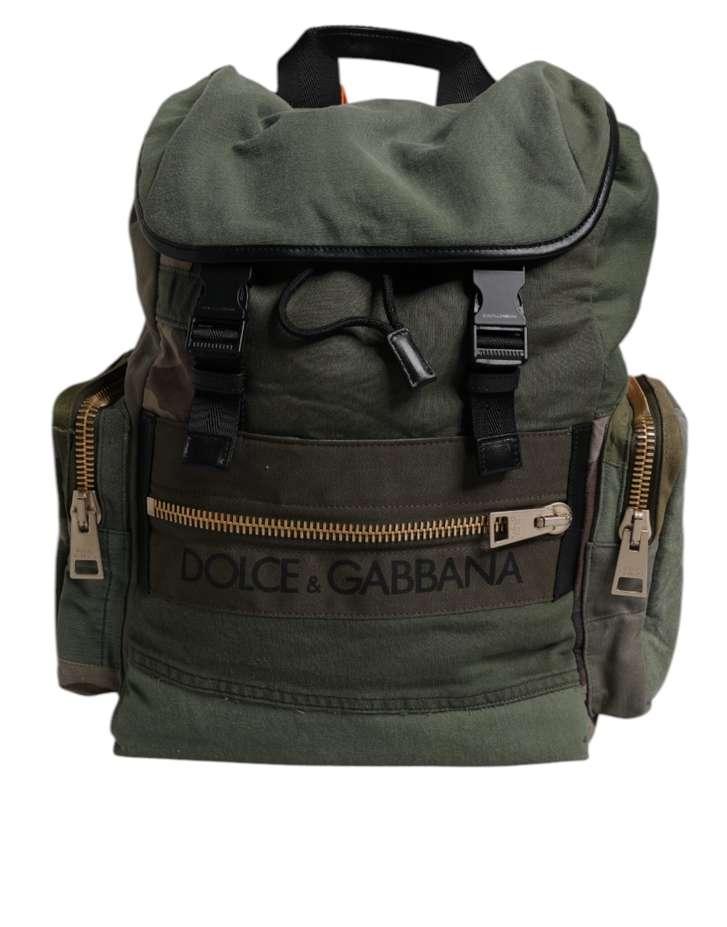 Military Green Patchwork Travel Backpack Bag