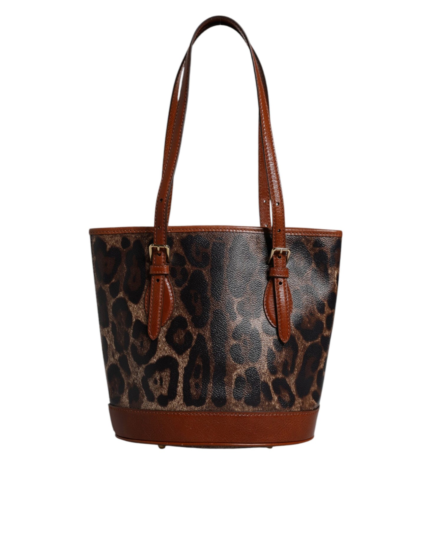 D&G Sac fourre-tout à bandoulière en cuir léopard marron