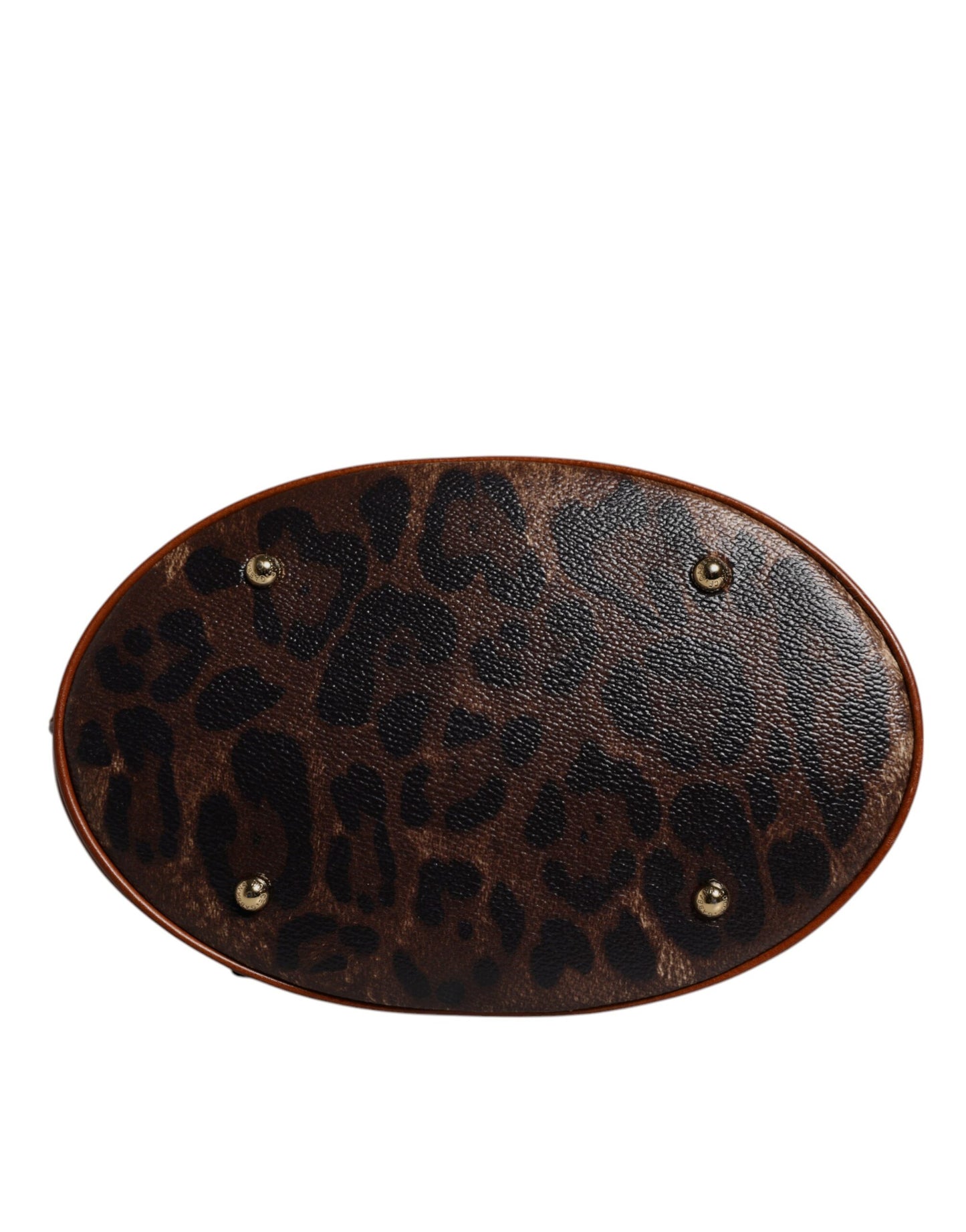 D&G Sac fourre-tout à bandoulière en cuir léopard marron