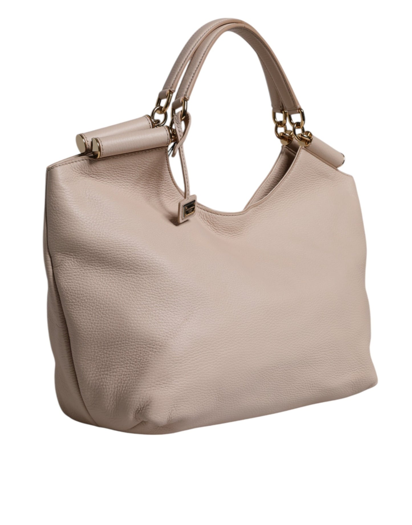 D&G Sac fourre-tout à poignée supérieure en cuir de cerf rose clair avec plaque logo