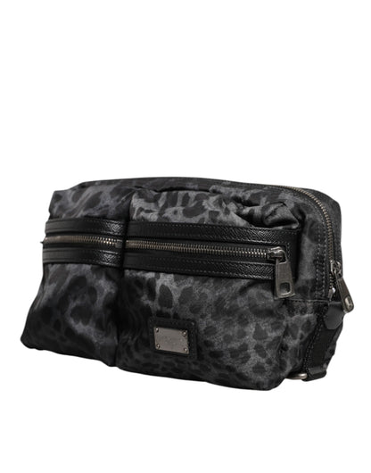 Black Gray Leopard DG Logo Belt Waist Fanny Pack Bag