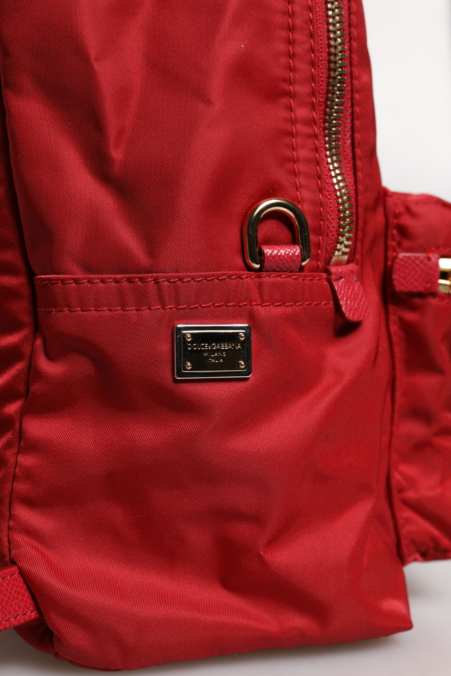 Red #DGFAMILY VULCANO Embellishment Backpack Bag