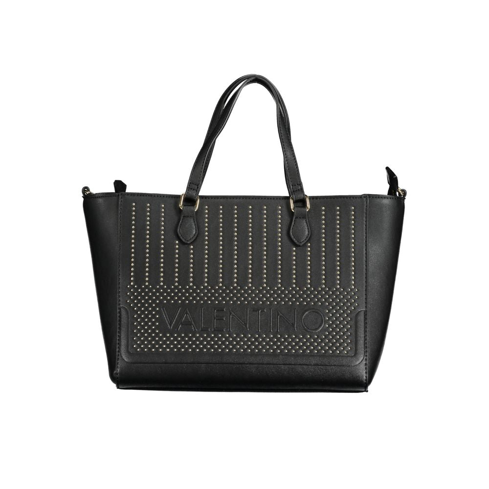 Black Polyurethane Women Handbag