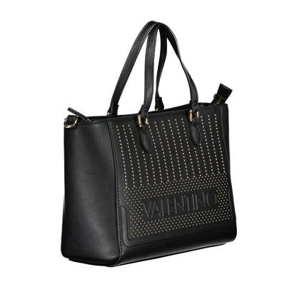 Black Polyurethane Women Handbag