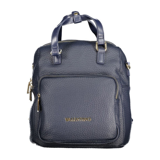 Blue Polyurethane Women Backpack