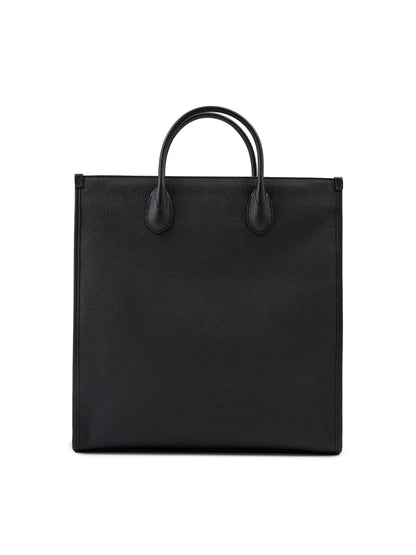 GUCCI Sac fourre-tout moyen en cuir noir avec logo