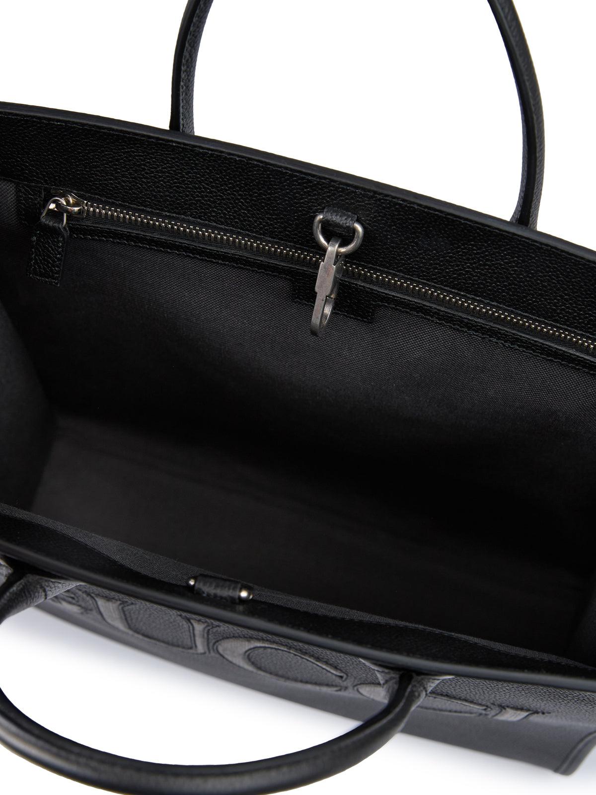 GUCCI Sac fourre-tout moyen en cuir noir avec logo