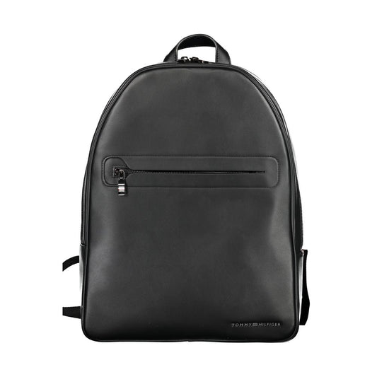 Nero Polyurethane Men Backpack