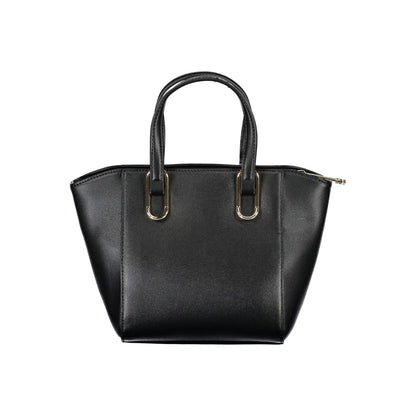 Black Polyurethane Women Handbag