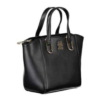 Black Polyurethane Women Handbag