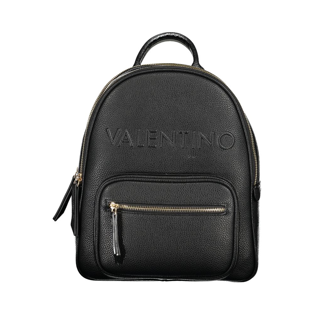 Black Polyurethane Women Backpack
