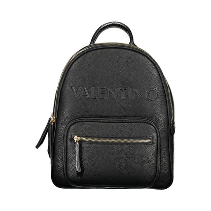 Black Polyurethane Women Backpack