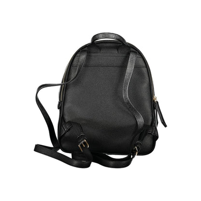 Black Polyurethane Women Backpack
