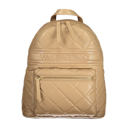 Beige Polyurethane Women Backpack