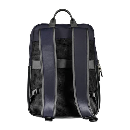 Blue Polyurethane Men's Backpack