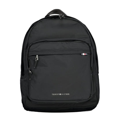 Black Polyester Men Backpack