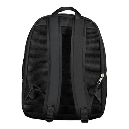 Black Polyester Men Backpack