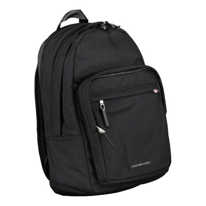 Black Polyester Men Backpack