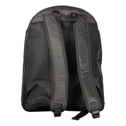 Black Polyurethane Men Backpack