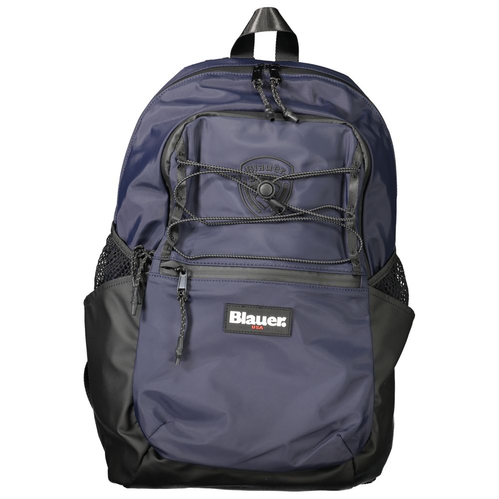 Blue Polyester Mens Backpack