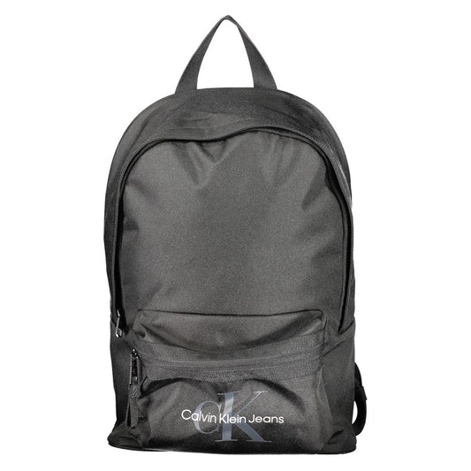 Black Polyester Male Backpack