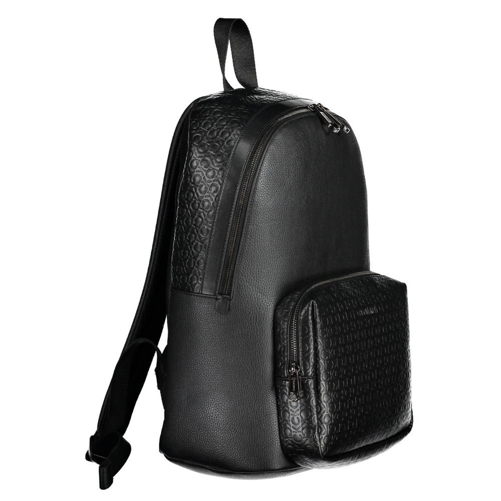 Black Polyester Men's Backpack