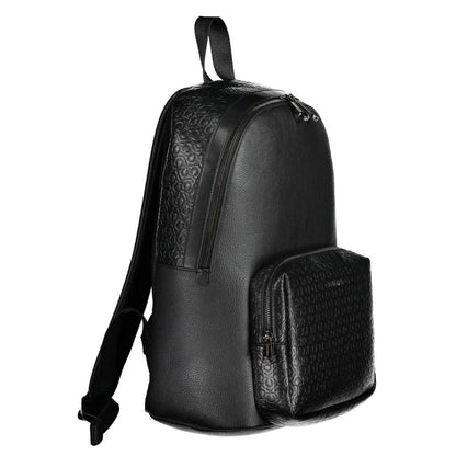 Black Polyester Men's Backpack