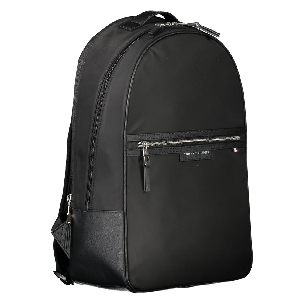 Black Polyester Men's Backpack