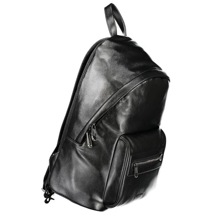 Black Polyester Men's Backpack