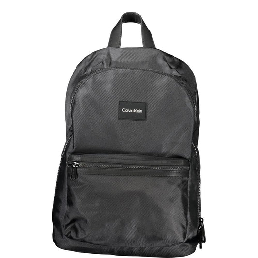 Black Polyester Men's Backpack
