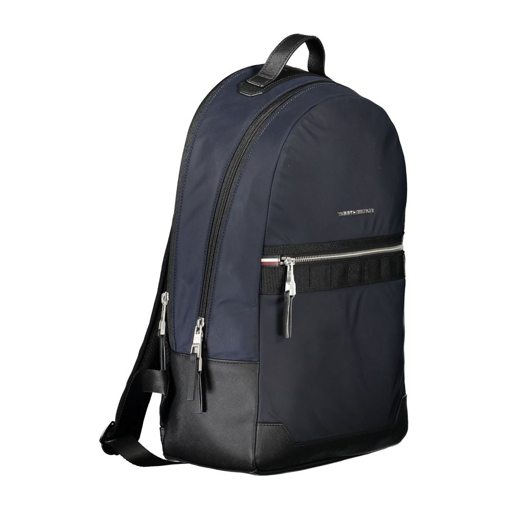 Blue Polyester Men Backpack