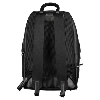 Black Polyester Men Backpack