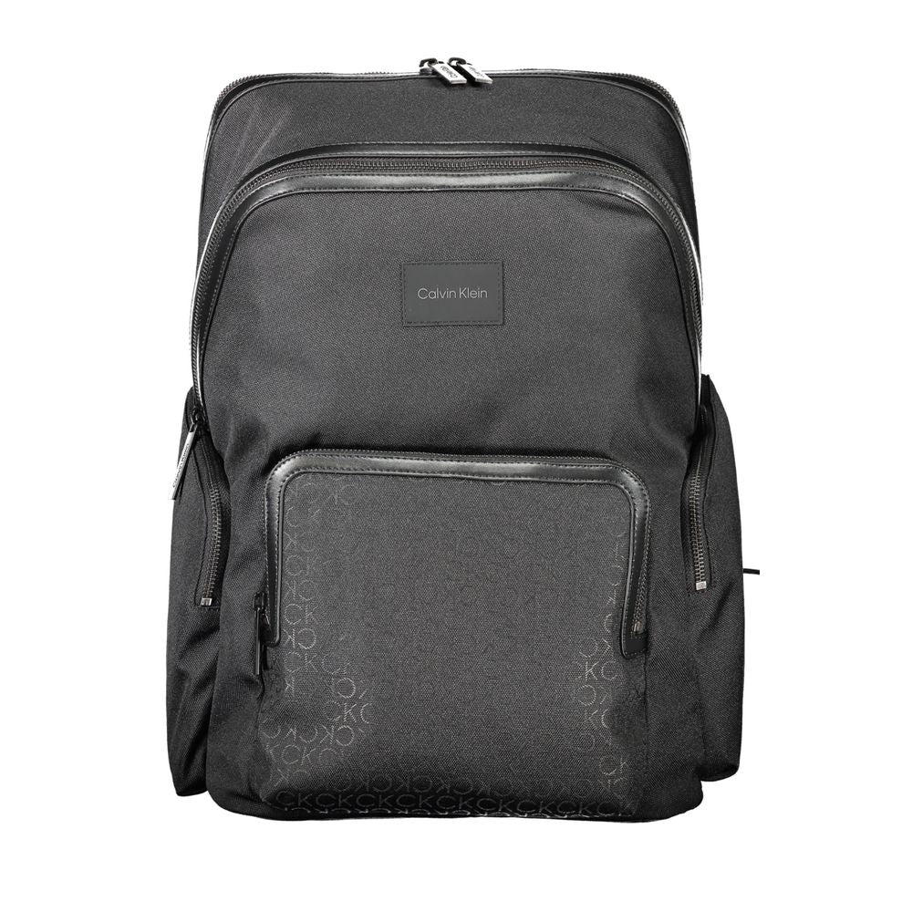 Black Polyester Men's Backpack