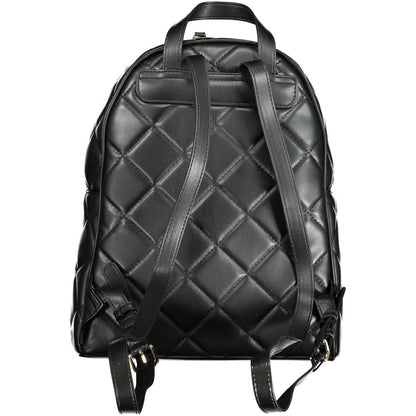 Black Polyurethane Women Backpack