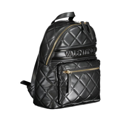 Black Polyurethane Women Backpack