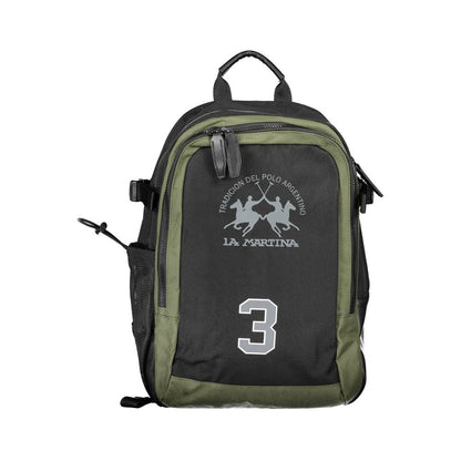 Black Polyester Men Backpack