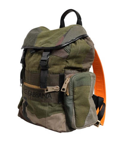 Military Green Patchwork Rucksack Backpack Bag