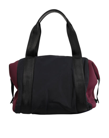 Black Maroon Hand Shoulder Duffel Travel Bag