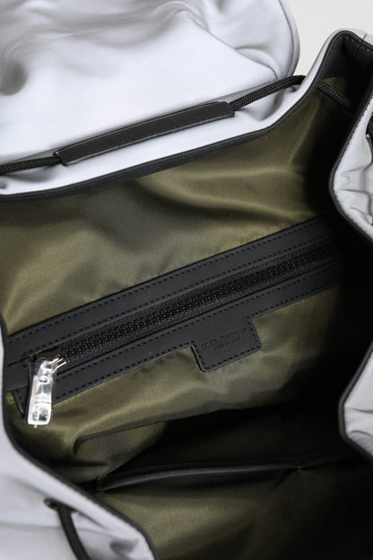 Gray Palermo Reflector Buckles Drawstring Backpack Bag