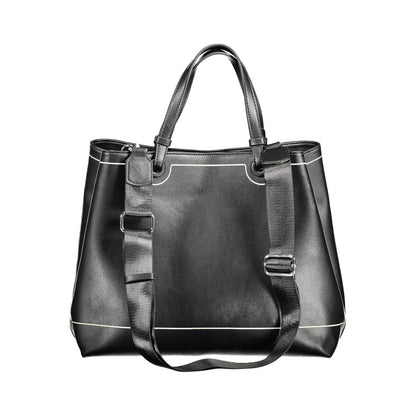 Black Polyurethane Women Handbag