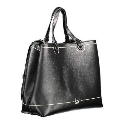 Black Polyurethane Women Handbag