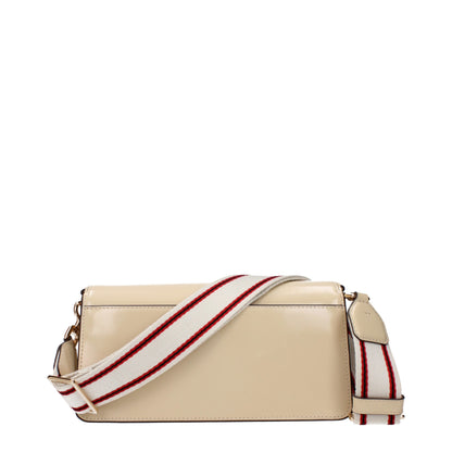 Beige Leather Crossbody Bag
