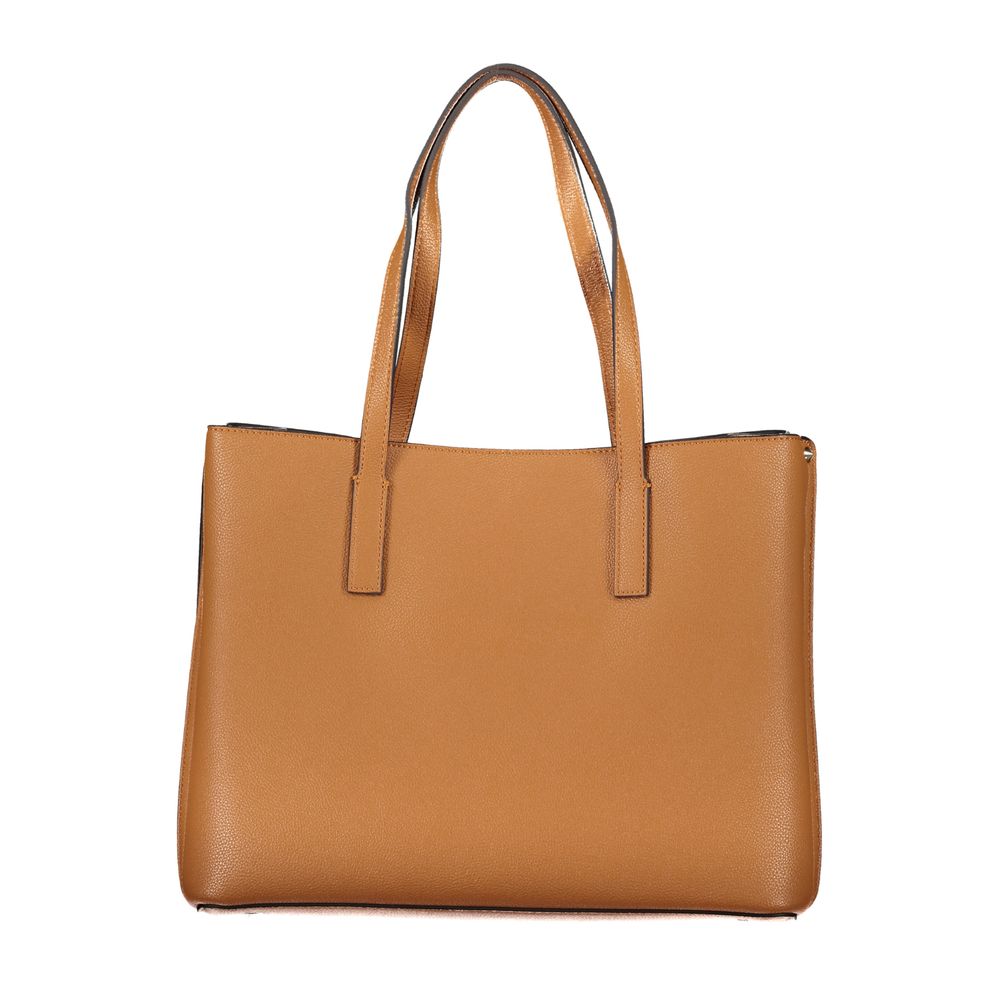 Marrone Polyurethane Women Handbag