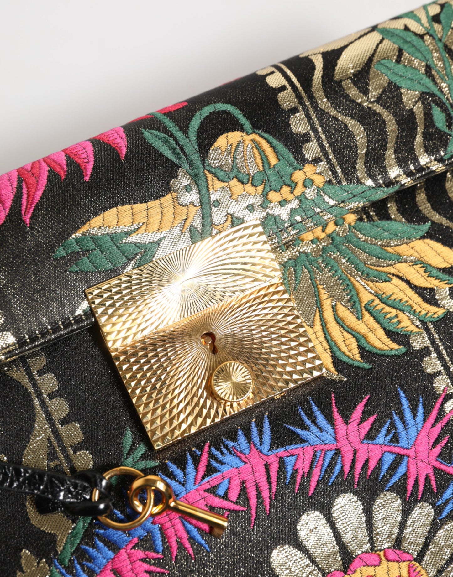 Multicolor Jacquard Floral Document Briefcase Bag